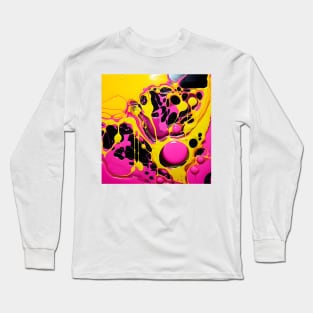 Acidic Neon Splatter Abstract Art Long Sleeve T-Shirt